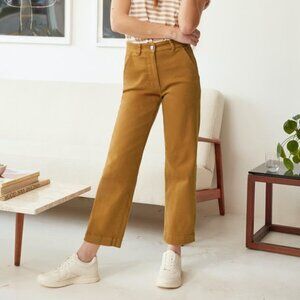 Everlane Women's Straight-Leg Crop Trouser Pant Caramel Size 2